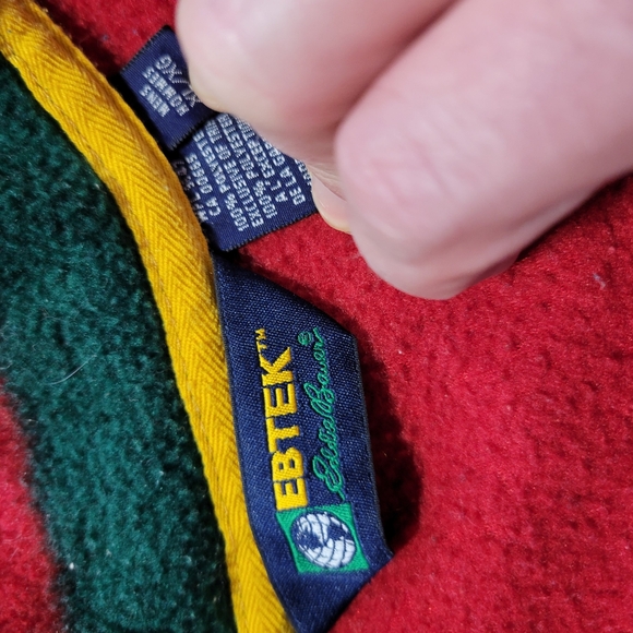 Eddie Bauer Ebtek Men's Jacket Sz xlarge Tall Colorblock Rainbow Stripe Fleece - Picture 3 of 9